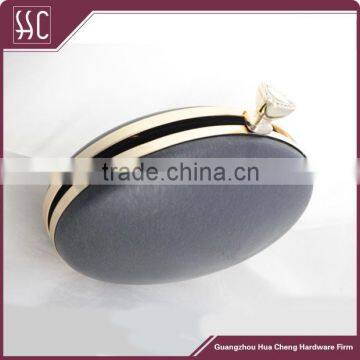 High Quality Oval Shape Bag Clutch & Metal Box Purse Frame With Crystal photo-6