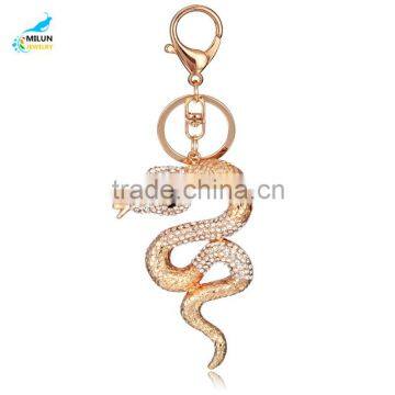 Fashion cheap wholesale golden snake key chain rings