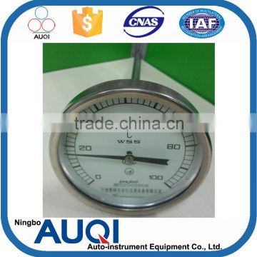 Dial dia 100mm axial bimetal thermometer, wholesale high quality thermal bimetal, 0--100 degree C bimetal temperature thermostat