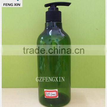 500ml Green plastic empty shampoo bottle with Lotion Pump