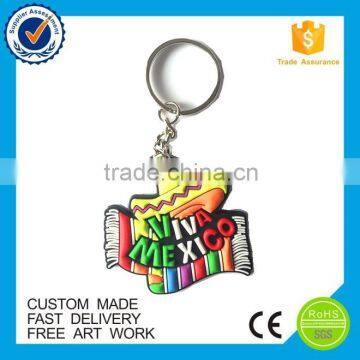 Wholesale 3d rubber pvc souvenir custom keychain