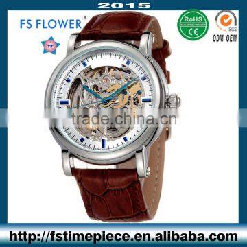 FS FLOWER - Skeleton Movement Wrist Watch Mens