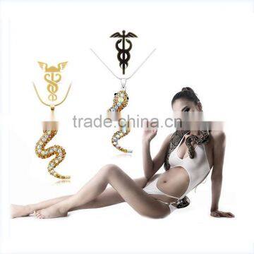 Sexy Neck Accessory Jewelry Crystal Snake Pendant Dangle Necklaces For Women photo-5
