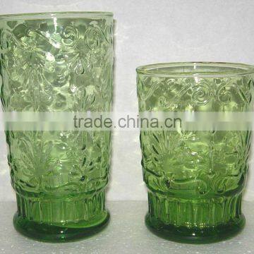 SOLID COLOR FLOWER GLASS TUMBLER