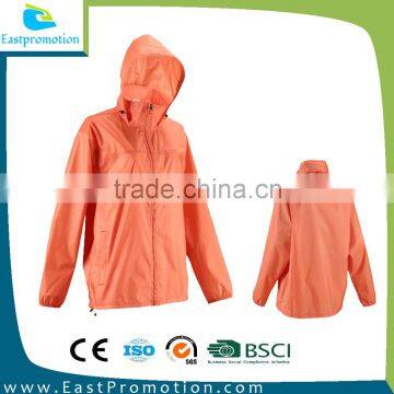 190T PU COATED FOLDABLE RAINCOAR WATERPROOF WINDBREAKER WITH TAPE SEAM