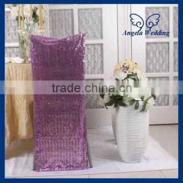 CH004F Discount wedding metalic light purple lilac sequin chair cover