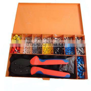 LY-056TH iron tool box with 0.5-4mm2 crimping tool and several terminals metal tool kit