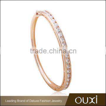 OUXI korean style 18k gold plated zircon braceletes 50059