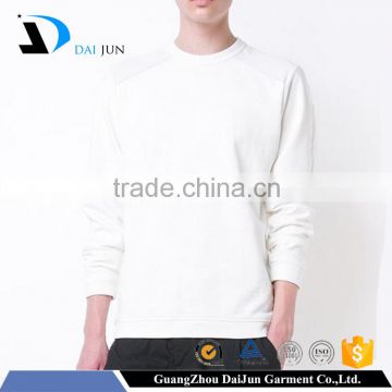 Daijun oem bulk blank plain white men long sleeve 100 cotton sweatshirts wholesale