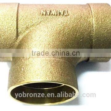 Made in Taiwan 11/4~3 inch brass casting wrot dwv tee