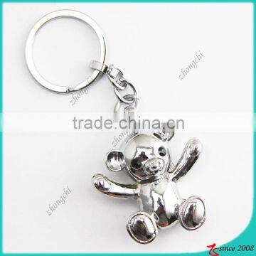 Zinc Alloy Metal Silver Bear Key Chain