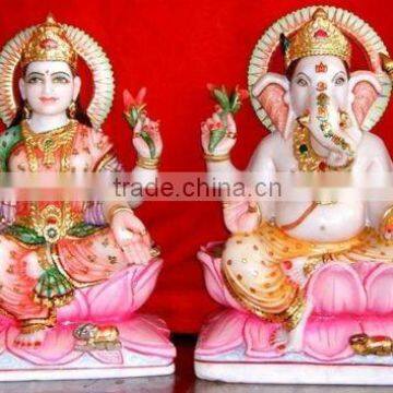 Marble Laxmi and Ganesha Statues