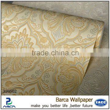 fashion vinyl coated wallcovering for house decor