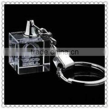 Cube Shape Small Crystal Keychain For Souvenir Gifts