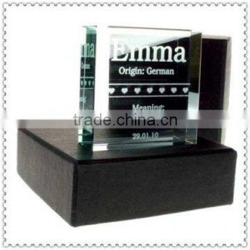 Personality Crystal Gift Glass Block With Nice Gift Box