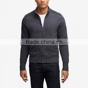 Zip Up Standing Collar Warm Unique Style Mens No Hood Blank Sweatshirt