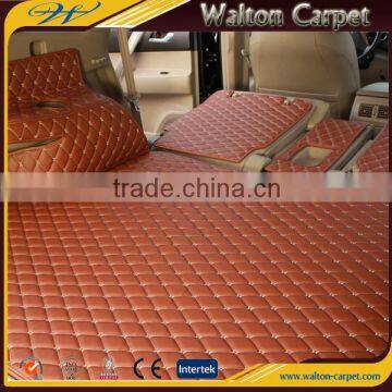 Rhombic 3D leather trunk carpet durable non slip automobiles accessories