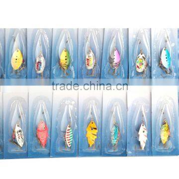 30Pcs Assorted Mixed Color Fishing Lures Metal Spinner Spoon Sequins Hook Hard Bait Tackle