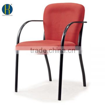 modern red fabric dining chair stackable student chair with metal frame