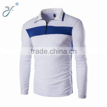 Wholesale Casual Long Sleeve Stand Collar Men's White Polo Shirts