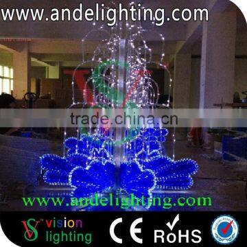 New year 3D fountain motif square decoration light