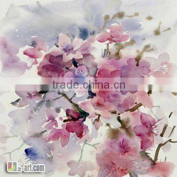 Home decoration canvas Chinese watercolor flower painting for living room