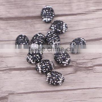 Cylinder shape Resin Beads with Pave Crystal Spacer Beads Jewelry Making