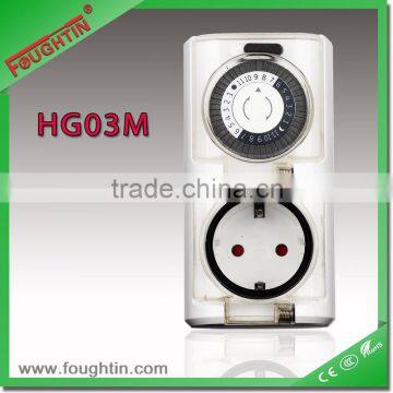 MECHANICAL DAILY TIMER TO EU PLUG OUTDOOR USE TIMER SOCKET
