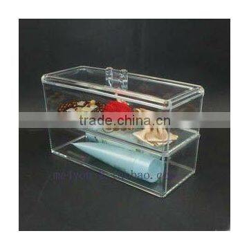 Clear Acrylic two layer make-up storage box