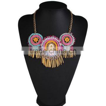 Trendy jewelry multicolor tassel women necklace