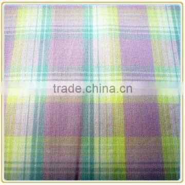 100 Cotton Light Purple Checks Yarn Dyed Fabric