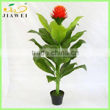 cheap decorative artificial flower tree with big leaves