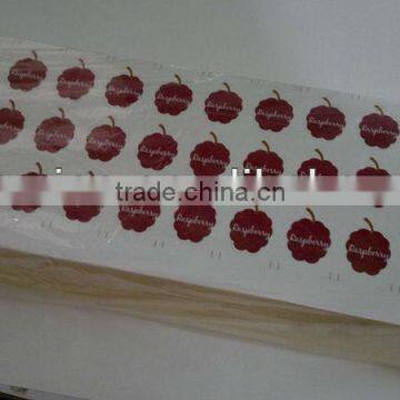 Raspberry small glossy paper sticker by laser-cut