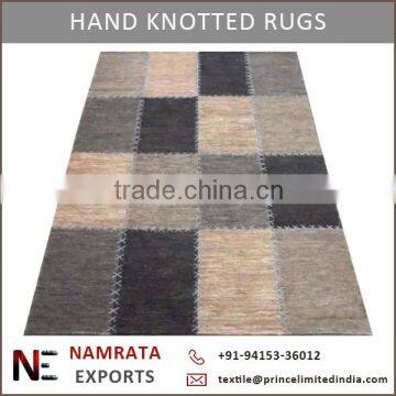 Patchwork Design Hand Knotted Sumak Hemp Carpet