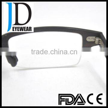 Whole Black Buffalo Horn Optical Glasses Semi Frame Metal Strip Buffalo Horn Optical Frame