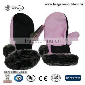 Hotsale Faux Fur Glove Lady's Winter Ski Gloves