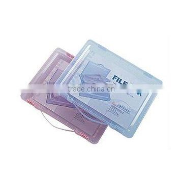 Portable plastic file boxes