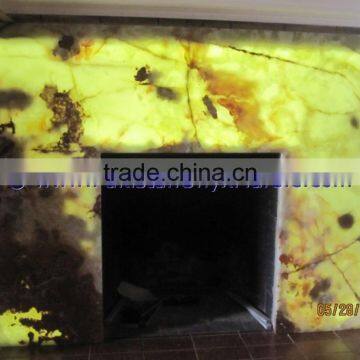 CUSTOM MADE MULTI GREEN ONYX FIREPLACES photo-5