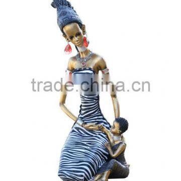 New Promotion Home Decoration Resin Fabric African Family photo-5