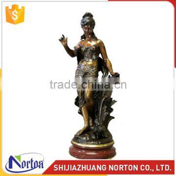 Antique casting beautiful lady art casting bronze sculptures NTBH-S1131