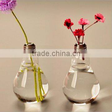 Clear Lamp Bulb Shape Glass Vases for Home Decoration photo-2