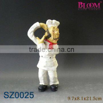 Decorative custom polyresin chef restaurant napkin holder