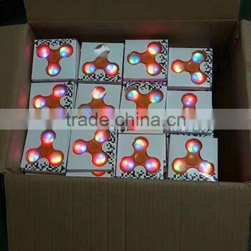 OEM factory wholesale 2017 Hot sell LED fidget spinner tri fidget hand spinner