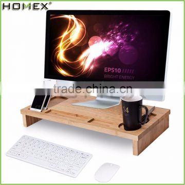 Computer Monitor Bamboo Stand/Storage Monitor Riser/Homex_FSC/BSCI Factory