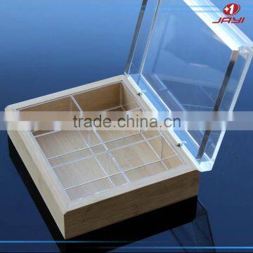 JYTH-007Factory Wholesale Clear Acrylic Tea Gift Box,customized Glass Size Tea Box photo-3