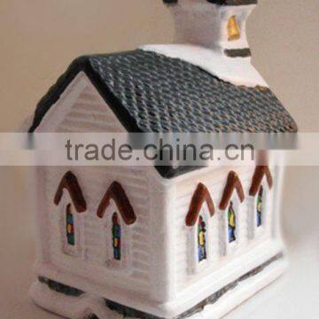 Ceramic Christmas Village, Lighted Church photo-4