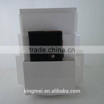 Custom 3 sides rotating display stand acrylic Brochure display stand