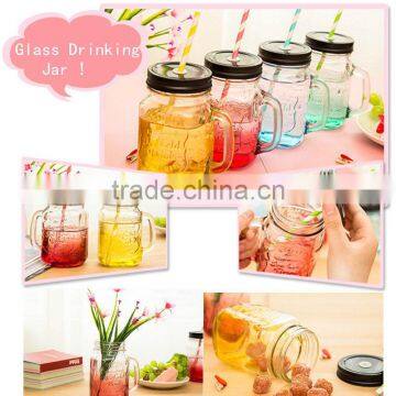 500ml Mason Glass Cup Drinking Jar With Handle Mug photo-2