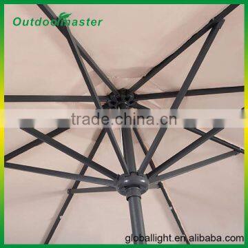 10FT Patio Beige Steel Tilt Market LED Solar Umbrella With Crank photo-2
