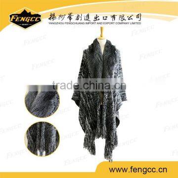 Sweden design winter snow fur collar ponchos and shawls for women